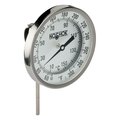 Noshok 3" Bimetal Thermometer, 1/2" NPT Bottom Conn, 2.5" Stem Length, 0/200 F/C, .250" Diameter 30-300-025-0/200-F/C